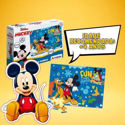Imagem de Quebra Cabeça Mickey Disney 60 Peças De Madeira - Xalingo