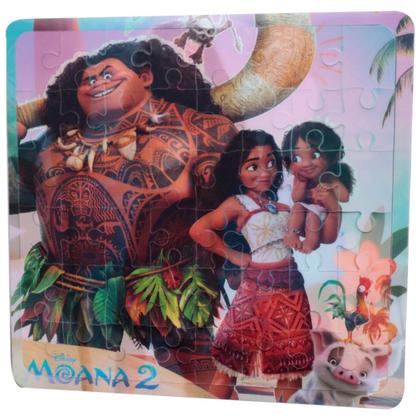 Imagem de Quebra Cabeça Moana 3D Princesa Disney Moana 2 Maui 48 Pçs