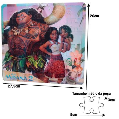 Imagem de Quebra Cabeça Moana 3D Princesa Disney Moana 2 Maui 48 Pçs