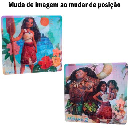 Imagem de Quebra Cabeça Moana 3D Princesa Disney Moana 2 Maui 48 Pçs