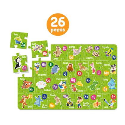 Imagem de Quebra Cabeça Montando Alfabeto Disney 26 Peças Toyster 3166