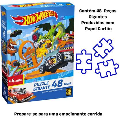 Imagem de Quebra Cabeça Original 48 Peças Gigantes Hot Wheels