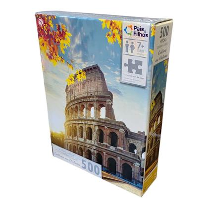 Imagem de Quebra Cabeça Paisagem Coliseu no Outono Roma 500 Peças Infantil +7 Anos Pais e Filhos