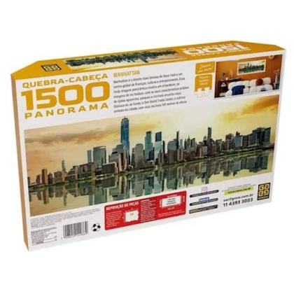 Imagem de Quebra Cabeça Panorama Manhattan 1500 Peças Grow 4986