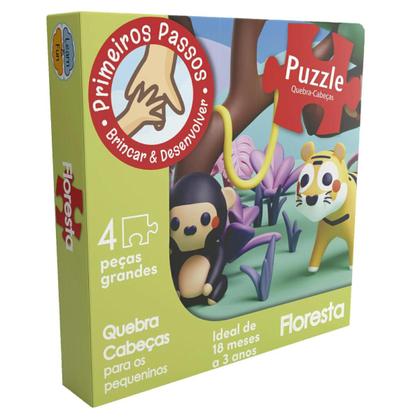 Imagem de Quebra cabeça para pequeninos didático floresta primeiros passos puzzle cooper fun
