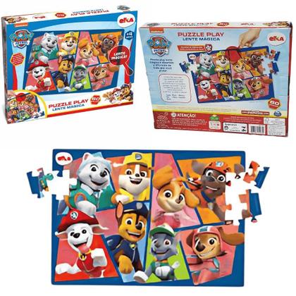 Imagem de Quebra-Cabeça Patrulha Canina com 60 Peças e Lente Mágica Elka
