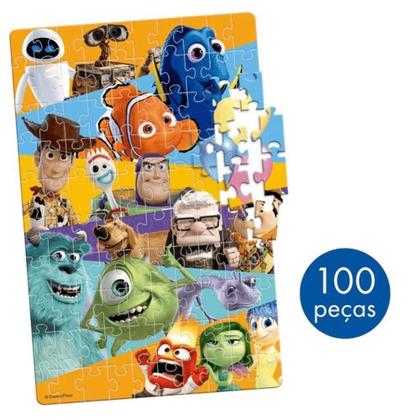 Imagem de Quebra Cabeça Personagens Disney Pixar 100 Peças Toyster