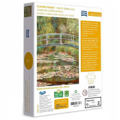 Imagem de Quebra Cabeça Ponte Sobre Uma Lagoa De Lírios d'Água 500 Peças Claude Monet