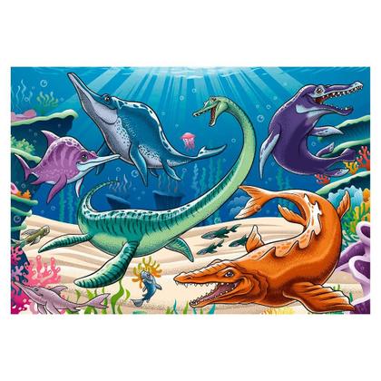 Imagem de Quebra Cabeça Progressivo 12 20 30 Peças Grow - Dinossauros Céu Terra Água