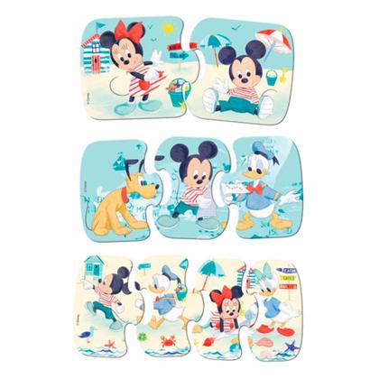 Imagem de Quebra-Cabeça Progressivo - 2, 3 e 4 Peças - Disney Mickey - Toyster