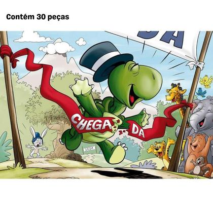 Imagem de Quebra Cabeça Progressivo Monte e Conte A Lebre e a Tartaruga