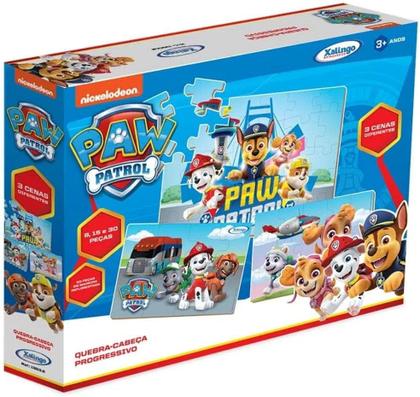 Imagem de Quebra Cabeça Progressivo Patrulha Canina 53 Peças - Xalingo