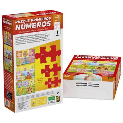 Imagem de Quebra cabeca progressivo primeiros numeros 12 20 e 30 pecas grow