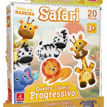 Imagem de Quebra-Cabeça Progressivo Safari 20 Peças Madeira 2365