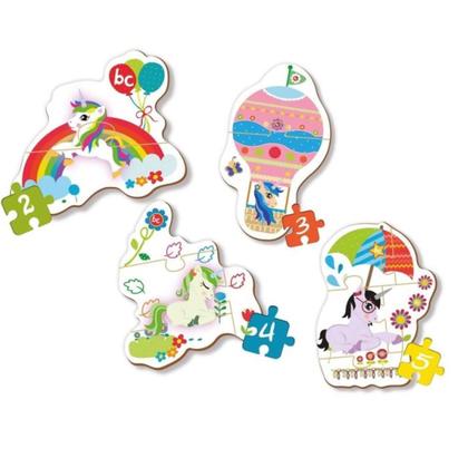 Imagem de Quebra Cabeça Progressivo Unicórnio com 2, 3, 4, 5 Peças- Brincadeira de Criança
