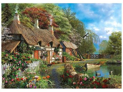 Imagem de Quebra Cabeça Puzzle 1000 Peças Casa No Lago 02963 - Grow