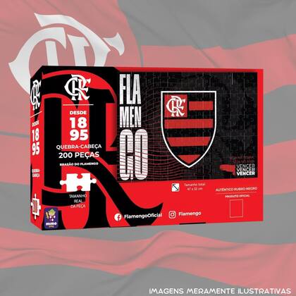 Imagem de Quebra-Cabeça Puzzle Colecionável Futebol Flamengo Brasão 200 Peças Mimo Toys - 2581