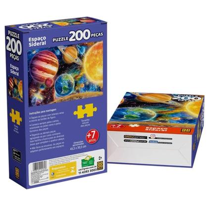 Imagem de Quebra Cabeça Puzzle Espaço Sideral 200 Peças 04565 - Grow