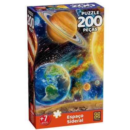 Imagem de Quebra Cabeça Puzzle Espaço Sideral 200 Peças 04565 - Grow