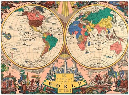 Imagem de Quebra Cabeca Puzzle Grande Novo Mapa Do Mundo 1000 Pcs 2763 - Toyster