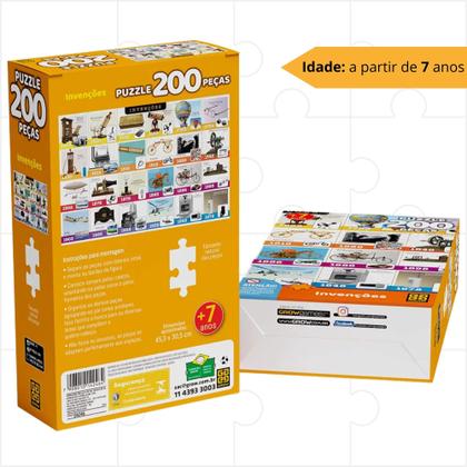 Imagem de Quebra-Cabeça Puzzle Invenções Históricas 200 Peças Grow - 04246