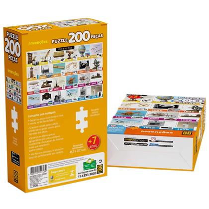 Imagem de Quebra-Cabeça Puzzle Invenções Históricas 200 Peças Grow - 04246