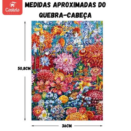 Imagem de Quebra Cabeça Puzzle Pintura de Flores 500 Peças Castela