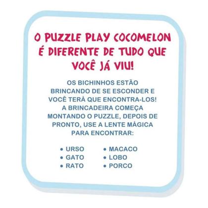 Imagem de Quebra Cabeça Puzzle Play 20 peças Com Lente Mágica Cocomelon 1200 Elka