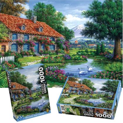 Imagem de Quebra Cabeça Puzzle Recanto Dos Cisnes 1000 Peças Grow