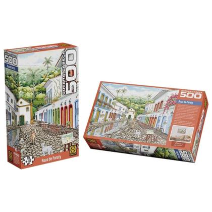 Imagem de Quebra-Cabeça Puzzle Rua de Paraty 500 Peças Grow - 04860
