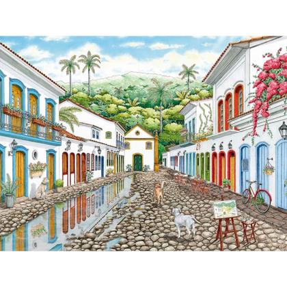 Imagem de Quebra-Cabeça Puzzle Rua de Paraty 500 Peças Grow - 04860