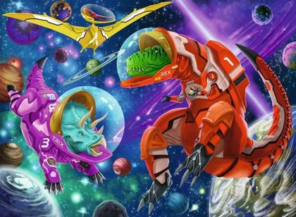 Imagem de Quebra-cabeça Ravensburger Space Dinosaurs 200 peças
