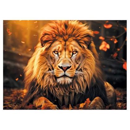 Imagem de Quebra Cabeça Rei Da Savana Leão 1000 Peças Puzzle Premium