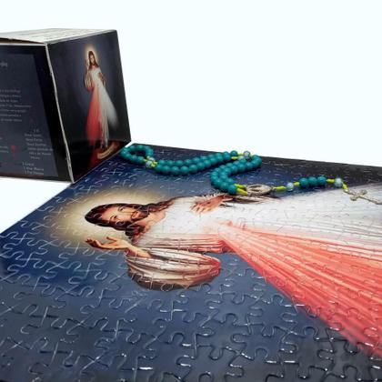 Imagem de Quebra-Cabeça Religioso Jesus Misericordioso 300 Pç + Terço