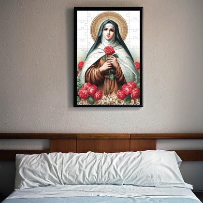Imagem de Quebra-cabeça sagrado Santa Terezinha das Rosas em 60 Peças