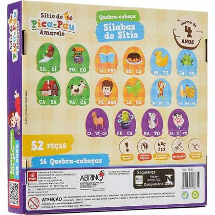 Imagem de Quebra-Cabeça Sílabas Do Sítio Madeira 2853 Brincadeira