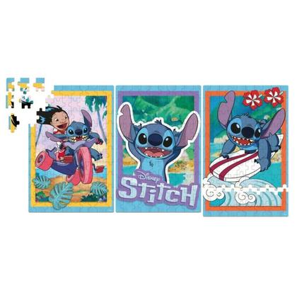 Imagem de Quebra Cabeça Stitch  3X100 com 3 Cenas 300 Peças - Xalingo
