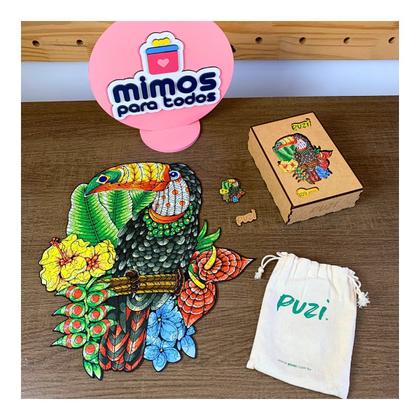 Imagem de Quebra cabeça Tucano Grande Brinquedo Educativo 7 anos MDF Puzi Puzzle Desafio Raciocínio Lógico