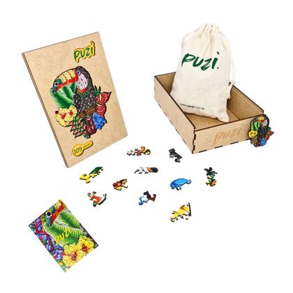 Imagem de Quebra cabeça Tucano Grande Brinquedo Educativo 7 anos MDF Puzi Puzzle Desafio Raciocínio Lógico