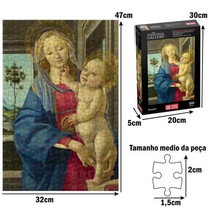Imagem de Quebra Cabeça Virgem Maria Menino Jesus Arte Botticelli 500P