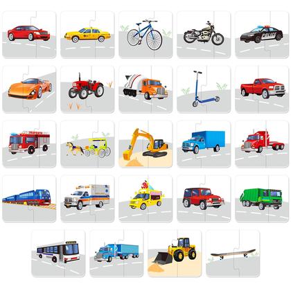 Imagem de Quebra-cabeças de combinação de veículos SpriteGru Pre-Primer com 48 cartas