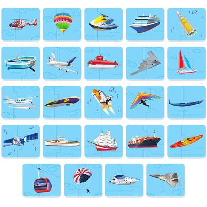 Imagem de Quebra-cabeças de combinação de veículos SpriteGru Pre-Primer com 48 cartas