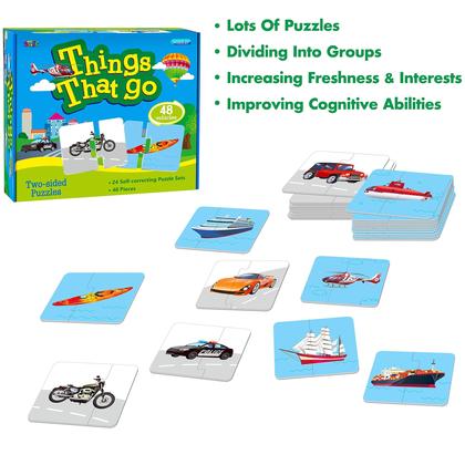 Imagem de Quebra-cabeças de combinação de veículos SpriteGru Pre-Primer com 48 cartas