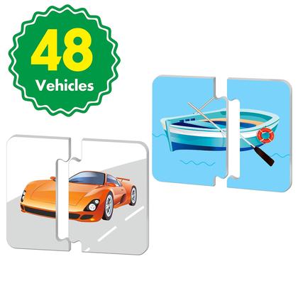 Imagem de Quebra-cabeças de combinação de veículos SpriteGru Pre-Primer com 48 cartas