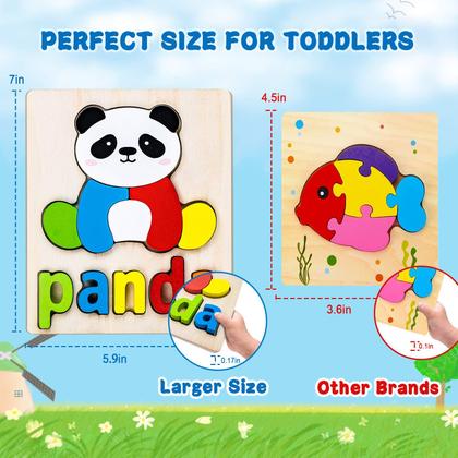 Imagem de Quebra-cabeças de madeira BOZE SUPOD para crianças de 1 a 3 anos (pacote com 6)