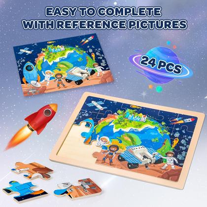 Imagem de Quebra-cabeças de madeira Duchong para crianças de 2 a 6 anos com 24 peças