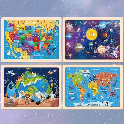 Imagem de Quebra-cabeças de madeira Duchong para crianças de 2 a 6 anos com 24 peças