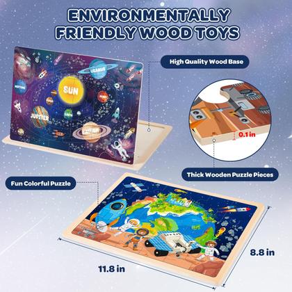 Imagem de Quebra-cabeças de madeira Duchong para crianças de 2 a 6 anos com 24 peças