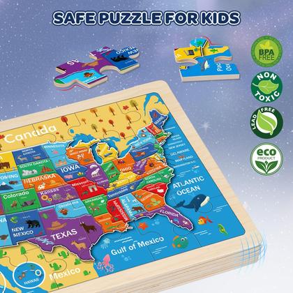 Imagem de Quebra-cabeças de madeira Duchong para crianças de 2 a 6 anos com 24 peças