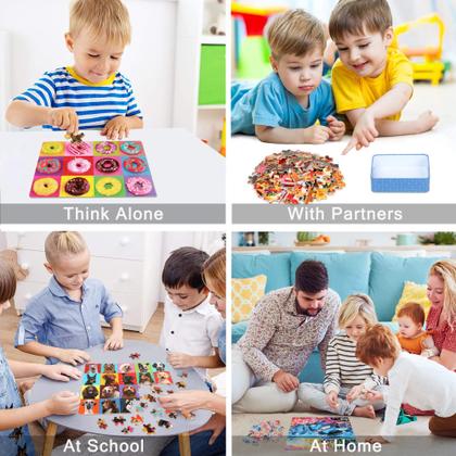 Imagem de Quebra-cabeças LELEMON para crianças de 4 a 6 anos, pacote com 6, 100 peças com caixa